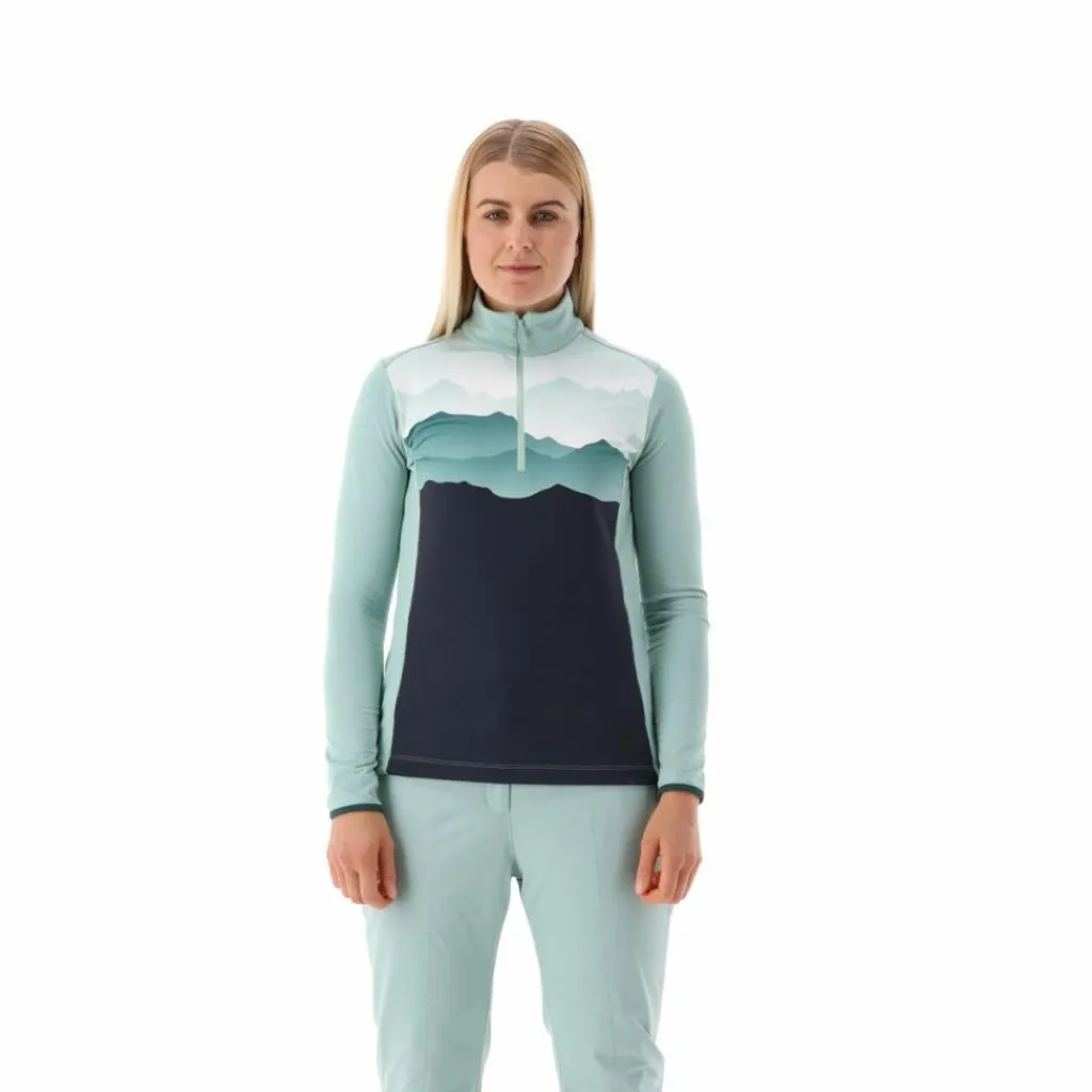 Bedrucktes Half-Zip-Fleeceshirt aus Softech für Damen>CMP Clearance