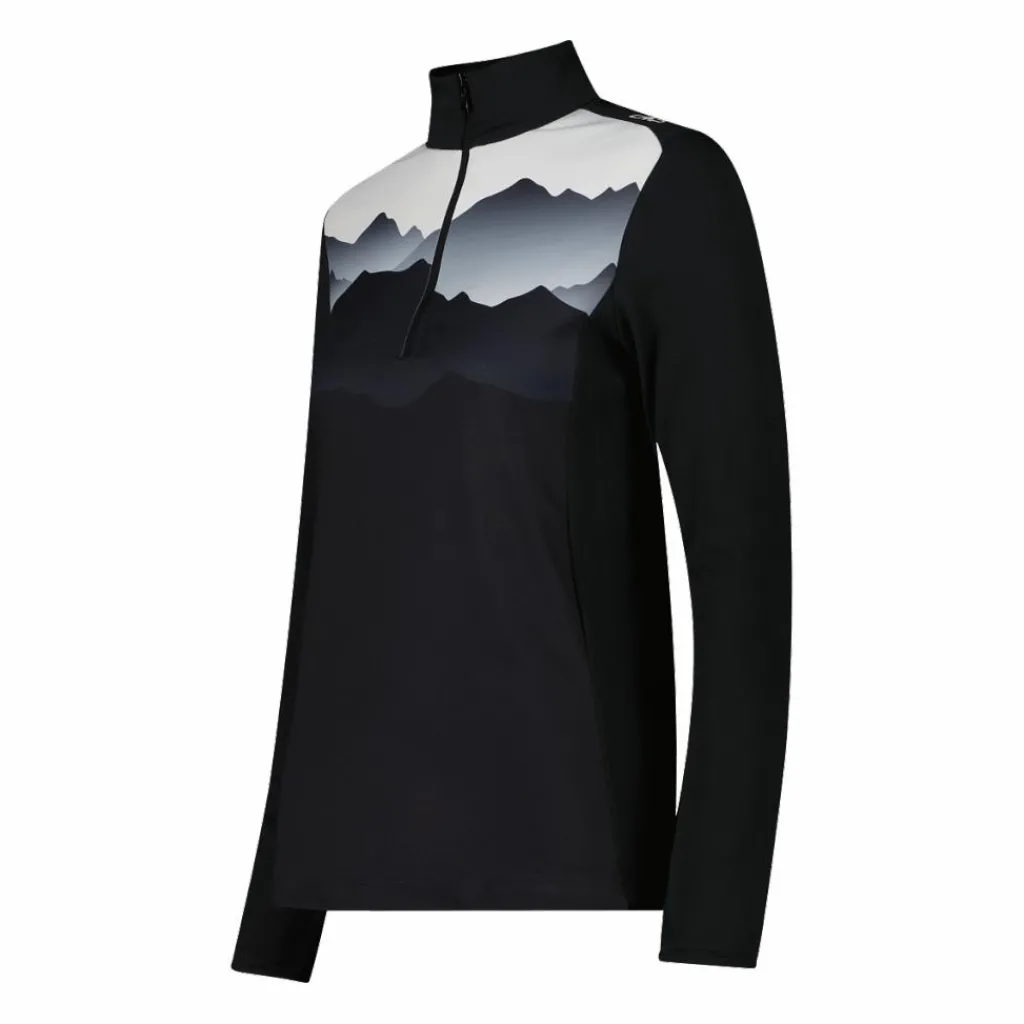 Bedrucktes Half-Zip-Fleeceshirt aus Softech für Damen>CMP Clearance
