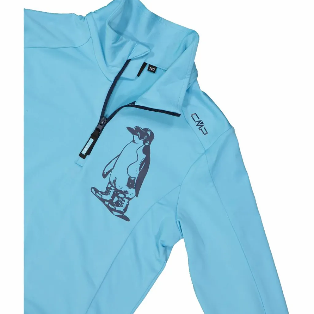 Bedrucktes Half-Zip-Fleeceshirt aus Softech für Mädchen>CMP Sale