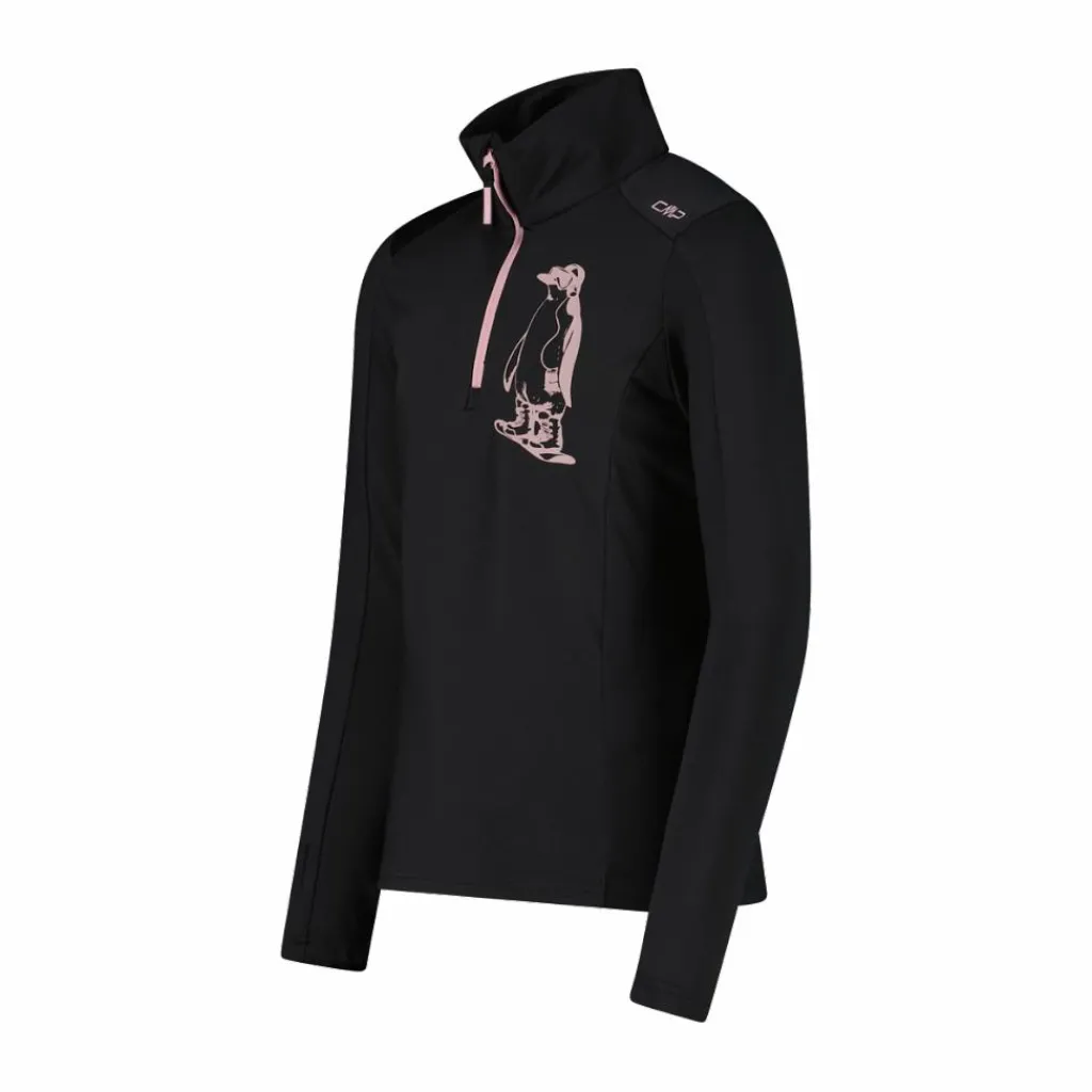 Bedrucktes Half-Zip-Fleeceshirt aus Softech für Mädchen>CMP Sale