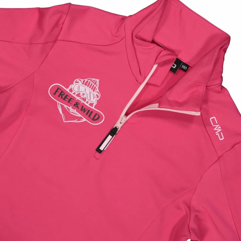 Bedrucktes Half-Zip-Fleeceshirt aus Softech für Mädchen>CMP Sale