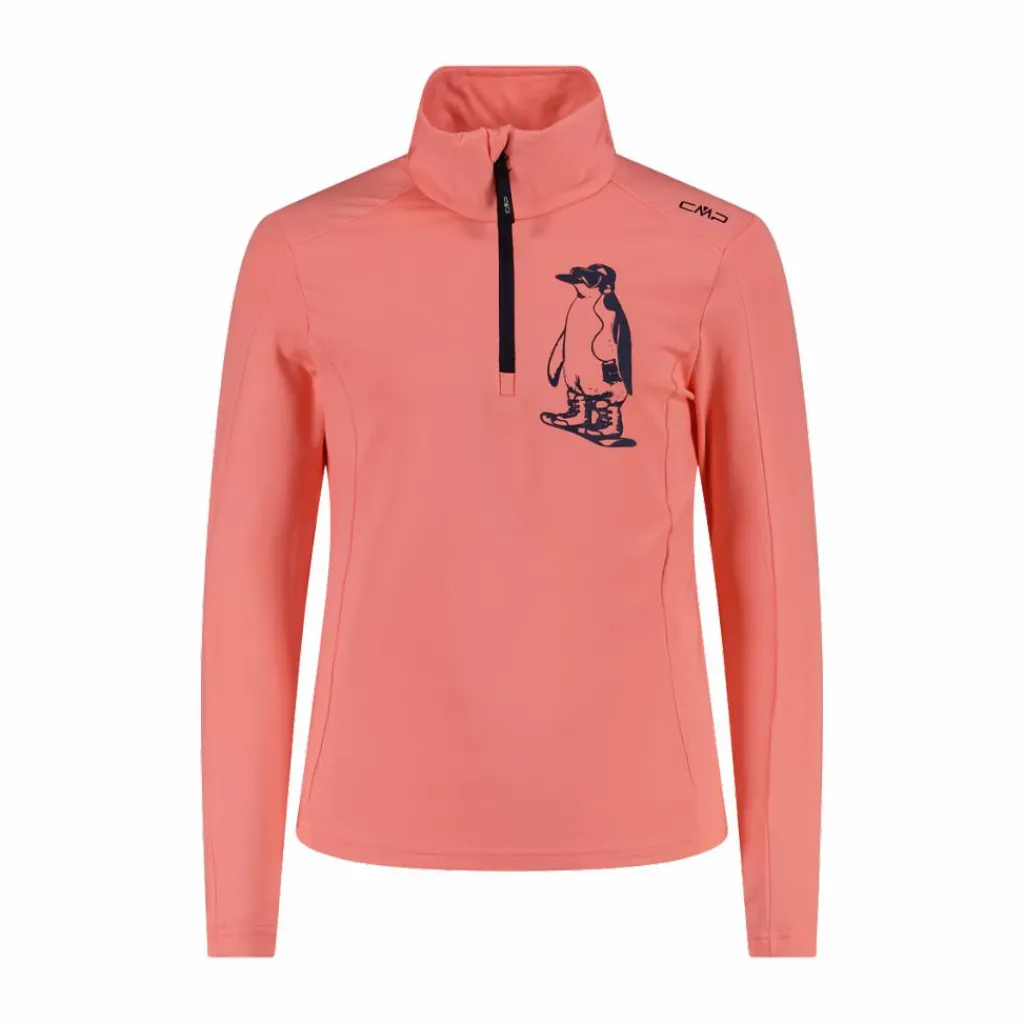 Bedrucktes Half-Zip-Fleeceshirt aus Softech für Mädchen>CMP Sale