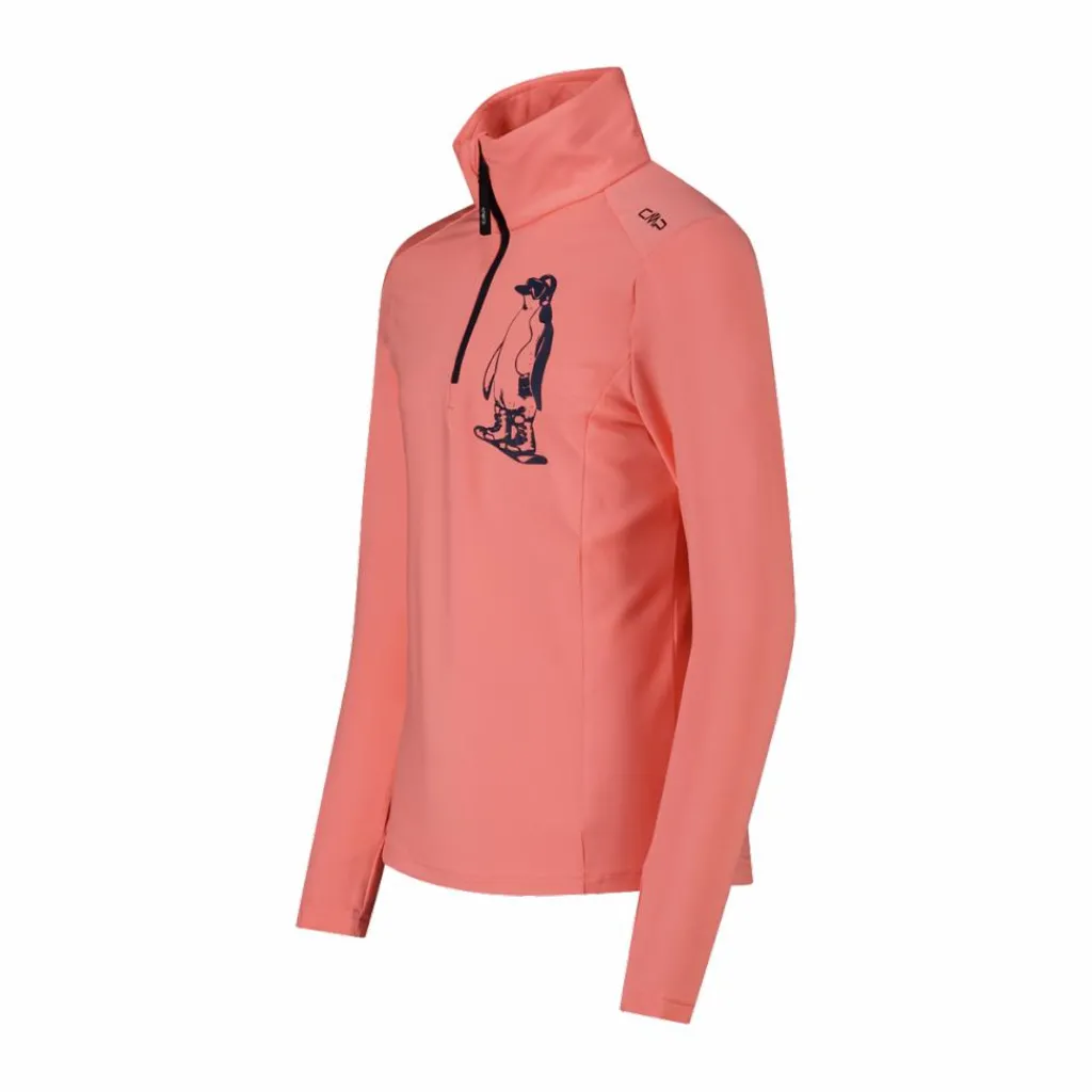 Bedrucktes Half-Zip-Fleeceshirt aus Softech für Mädchen>CMP Sale