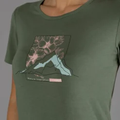 Damen Bamboo T-Shirt mit weitem Ausschnitt und Blumenprint><noscript><img width=