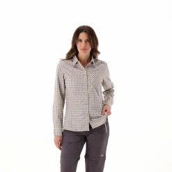 Damen Langarm-Bluse mit Karomuster><noscript><img width=
