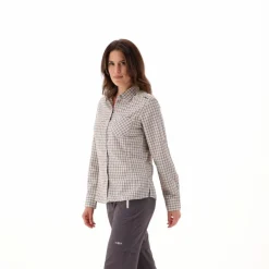 Damen Langarm-Bluse mit Karomuster><noscript><img width=