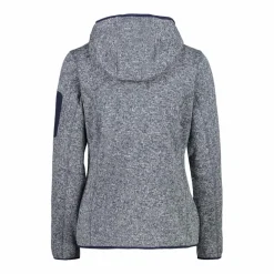 Damen schweres Fleecejacke Knit-Tech in melierter Optik mit Kapuze>CMP