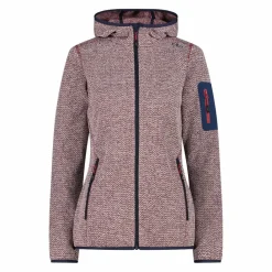 Damen schweres Fleecejacke Knit-Tech in melierter Optik mit Kapuze><noscript><img width=
