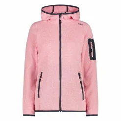 Damen schweres Fleecejacke Knit-Tech in melierter Optik mit Kapuze><noscript><img width=