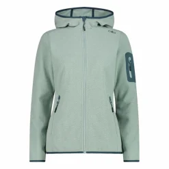 Damen schweres Fleecejacke Knit-Tech in melierter Optik mit Kapuze><noscript><img width=