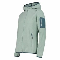 Damen schweres Fleecejacke Knit-Tech in melierter Optik mit Kapuze><noscript><img width=