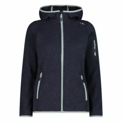 Damen schweres Fleecejacke Knit-Tech in melierter Optik mit Kapuze><noscript><img width=