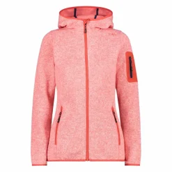 Damen schweres Fleecejacke Knit-Tech in melierter Optik mit Kapuze><noscript><img width=