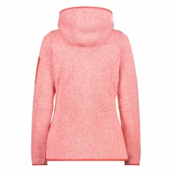Damen schweres Fleecejacke Knit-Tech in melierter Optik mit Kapuze><noscript><img width=