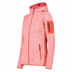 Damen schweres Fleecejacke Knit-Tech in melierter Optik mit Kapuze><noscript><img width=