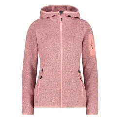 Damen schweres Fleecejacke Knit-Tech in melierter Optik mit Kapuze><noscript><img width=
