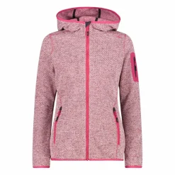 Damen schweres Fleecejacke Knit-Tech in melierter Optik mit Kapuze><noscript><img width=