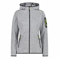 Damen schweres Fleecejacke Knit-Tech in melierter Optik mit Kapuze><noscript><img width=