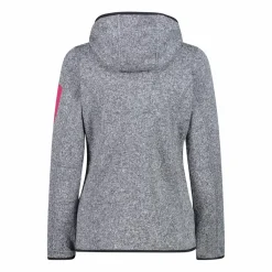 Damen schweres Fleecejacke Knit-Tech in melierter Optik mit Kapuze><noscript><img width=