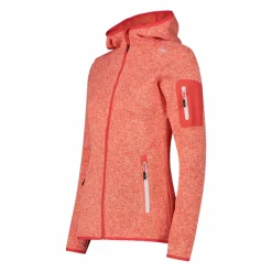 Damen schweres Fleecejacke Knit-Tech in melierter Optik mit Kapuze><noscript><img width=
