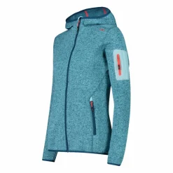 Damen schweres Fleecejacke Knit-Tech in melierter Optik mit Kapuze><noscript><img width=