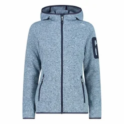 Damen schweres Fleecejacke Knit-Tech in melierter Optik mit Kapuze><noscript><img width=