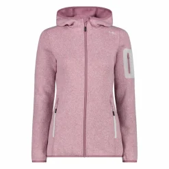 Damen schweres Fleecejacke Knit-Tech in melierter Optik mit Kapuze><noscript><img width=