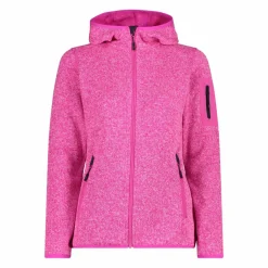 Damen schweres Fleecejacke Knit-Tech in melierter Optik mit Kapuze><noscript><img width=