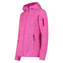 Damen schweres Fleecejacke Knit-Tech in melierter Optik mit Kapuze><noscript><img width=