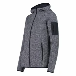 Damen schweres Fleecejacke Knit-Tech in melierter Optik mit Kapuze><noscript><img width=