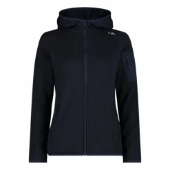 Damen schweres Fleecejacke Knit-Tech in melierter Optik mit Kapuze><noscript><img width=