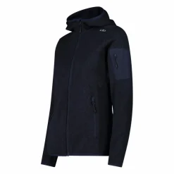 Damen schweres Fleecejacke Knit-Tech in melierter Optik mit Kapuze><noscript><img width=