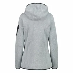 Damen schweres Fleecejacke Knit-Tech in melierter Optik mit Kapuze><noscript><img width=