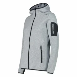 Damen schweres Fleecejacke Knit-Tech in melierter Optik mit Kapuze><noscript><img width=