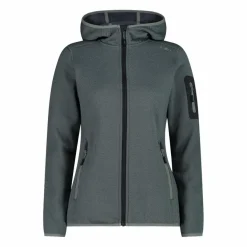 Damen schweres Fleecejacke Knit-Tech in melierter Optik mit Kapuze><noscript><img width=