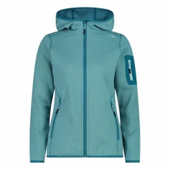 Damen schweres Fleecejacke Knit-Tech in melierter Optik mit Kapuze><noscript><img width=