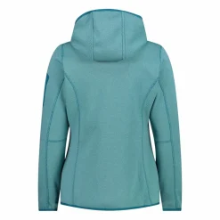 Damen schweres Fleecejacke Knit-Tech in melierter Optik mit Kapuze><noscript><img width=