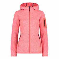 Damen schweres Fleecejacke Knit-Tech in melierter Optik mit Kapuze><noscript><img width=