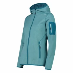 Damen schweres Fleecejacke Knit-Tech in melierter Optik mit Kapuze><noscript><img width=