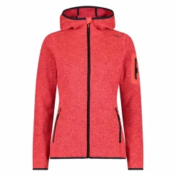 Damen schweres Fleecejacke Knit-Tech in melierter Optik mit Kapuze><noscript><img width=