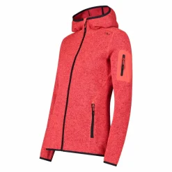 Damen schweres Fleecejacke Knit-Tech in melierter Optik mit Kapuze><noscript><img width=