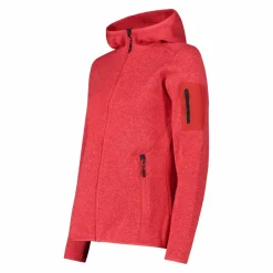 Damen schweres Fleecejacke Knit-Tech in melierter Optik mit Kapuze><noscript><img width=