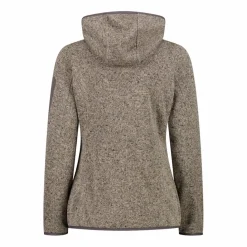 Damen schweres Fleecejacke Knit-Tech in melierter Optik mit Kapuze><noscript><img width=
