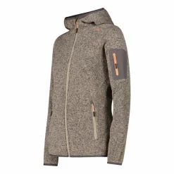 Damen schweres Fleecejacke Knit-Tech in melierter Optik mit Kapuze><noscript><img width=