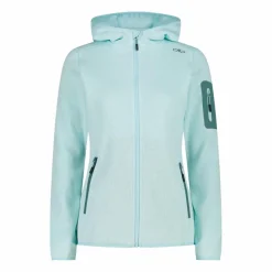 Damen schweres Fleecejacke Knit-Tech in melierter Optik mit Kapuze><noscript><img width=