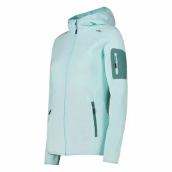Damen schweres Fleecejacke Knit-Tech in melierter Optik mit Kapuze><noscript><img width=