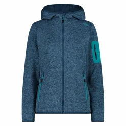 Damen schweres Fleecejacke Knit-Tech in melierter Optik mit Kapuze><noscript><img width=