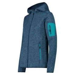 Damen schweres Fleecejacke Knit-Tech in melierter Optik mit Kapuze><noscript><img width=