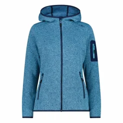 Damen schweres Fleecejacke Knit-Tech in melierter Optik mit Kapuze><noscript><img width=
