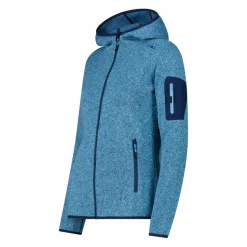 Damen schweres Fleecejacke Knit-Tech in melierter Optik mit Kapuze><noscript><img width=